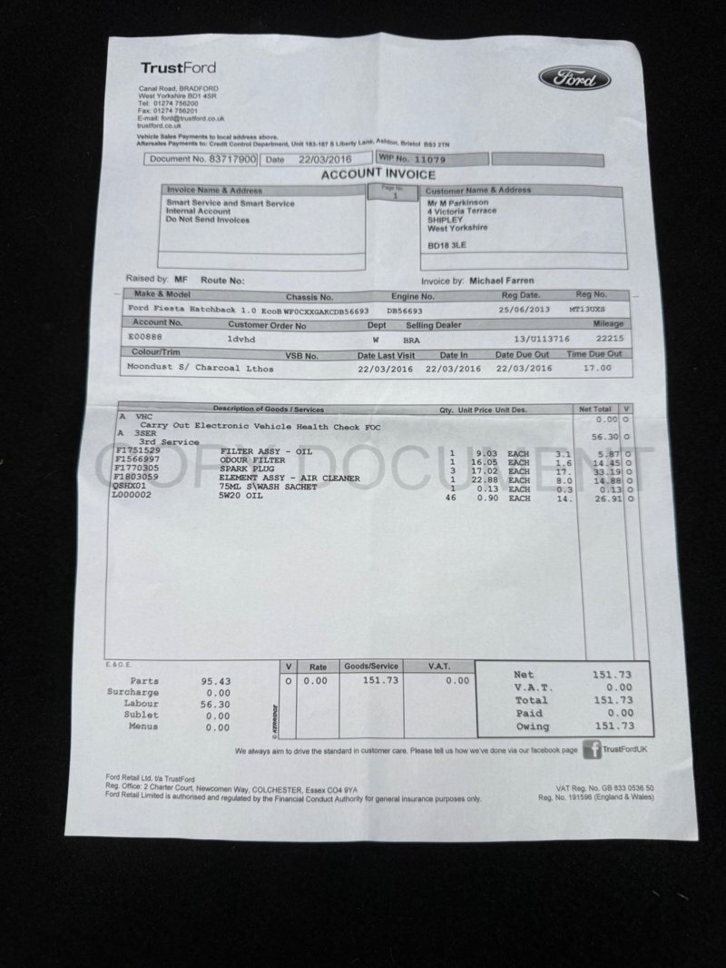 FORD FIESTA 1.0T EcoBoost Zetec Euro 5 (s/s) 3dr 2013