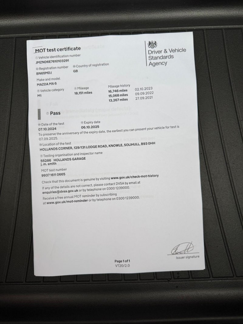 MAZDA MX-5 2.0 SKYACTIV-G Sport Nav Euro 6 2dr 2015