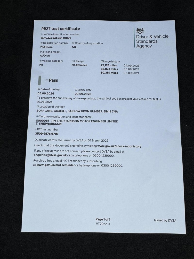 AUDI A1 1.4 TFSI Sport Euro 5 (s/s) 3dr 2014