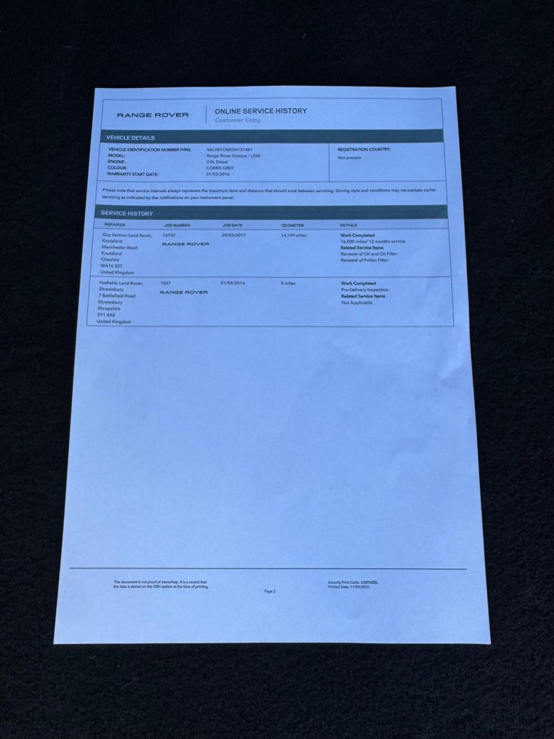 LAND ROVER RANGE ROVER EVOQUE 2.0 eD4 SE Tech FWD Euro 6 (s/s) 3dr 2016