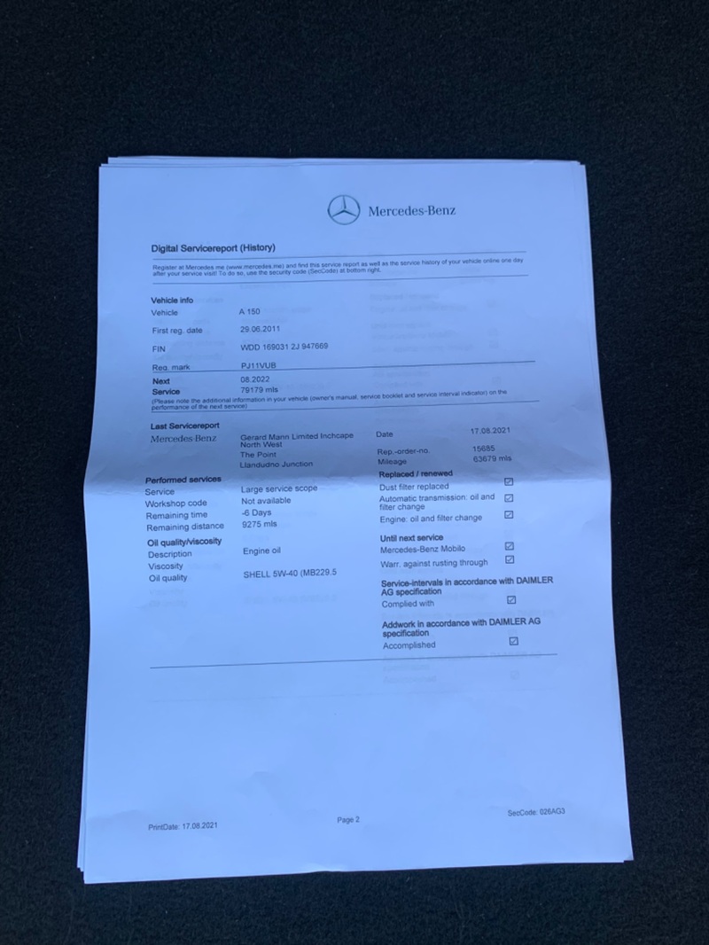MERCEDES-BENZ A CLASS A160 BLUEEFFICIENCY AVANTGARDE SE 2011